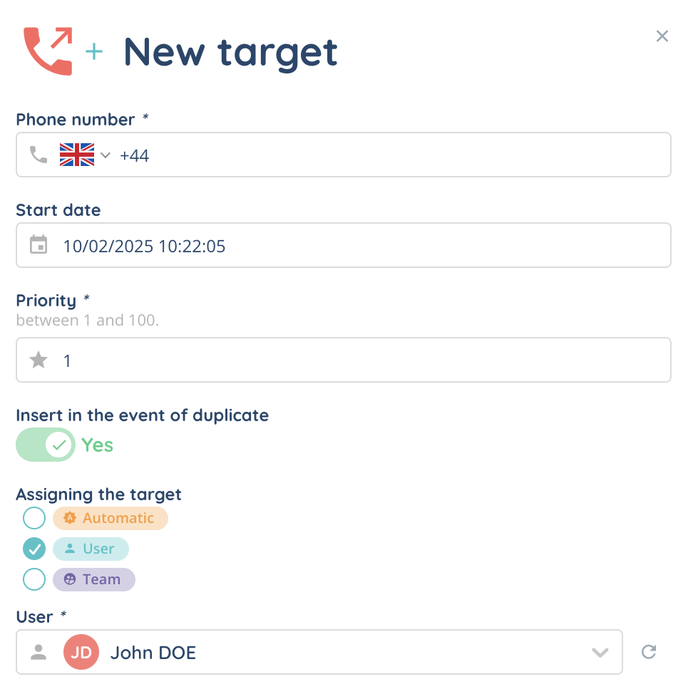 Campaign assign a target
